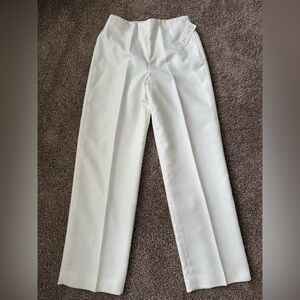 Larry Levine White Textured Dress Pants Women Size 6 NWT Suit Pants
